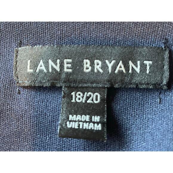 Lane Bryant Eyelet Dress Blue Square Neck Short Flutter Sleeves Sz 18 Stretch - Picture 2 of 10